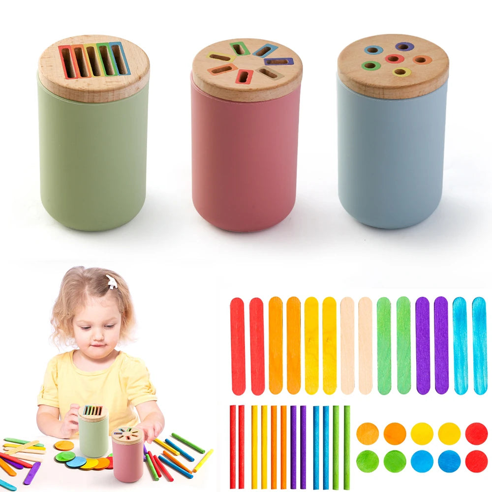 Montessori Baby Toys Silicone Educational Toys Cognitive Toys Color Matching Bucket Toddler Toys Sensor Game Baby Games 2 Years