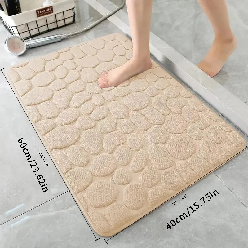 Pebble embossed bath blanket, memory foam absorbent floor mat, bathroom floor mat, anti-skid door blanket, indoor floor mat