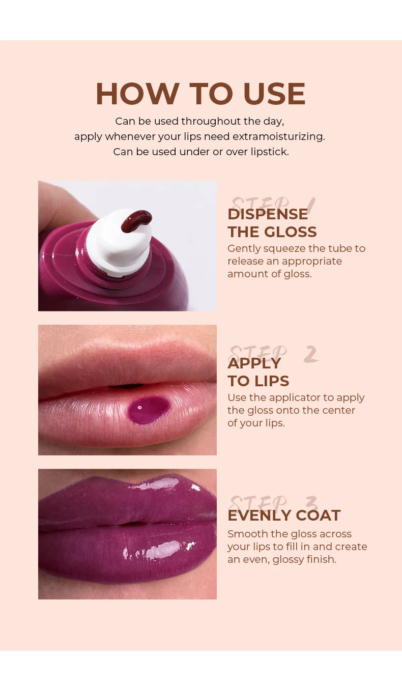 BEAUTY GLAZED 4Color Lipgloss Lip Oil Teens Moisturizing Lipstick Lip Balm High Shine And Lip Gloss Long-Lasting Dry Lip Care