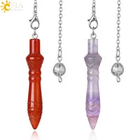 Healing Spiritual Crystal Pendulum Reiki Natural Stone Pendant Cone Penulum Pendulos for Dowsing Divination Healing Jewelry S962