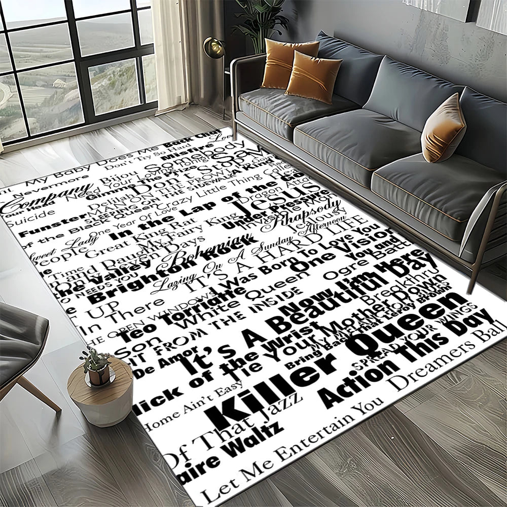 2025 Classics Queen-Rock-Band Freddie Carpet Rug for Living Room Bedroom Home Sofa Decoration,Kid Area Rug Non-slip Floor Mat