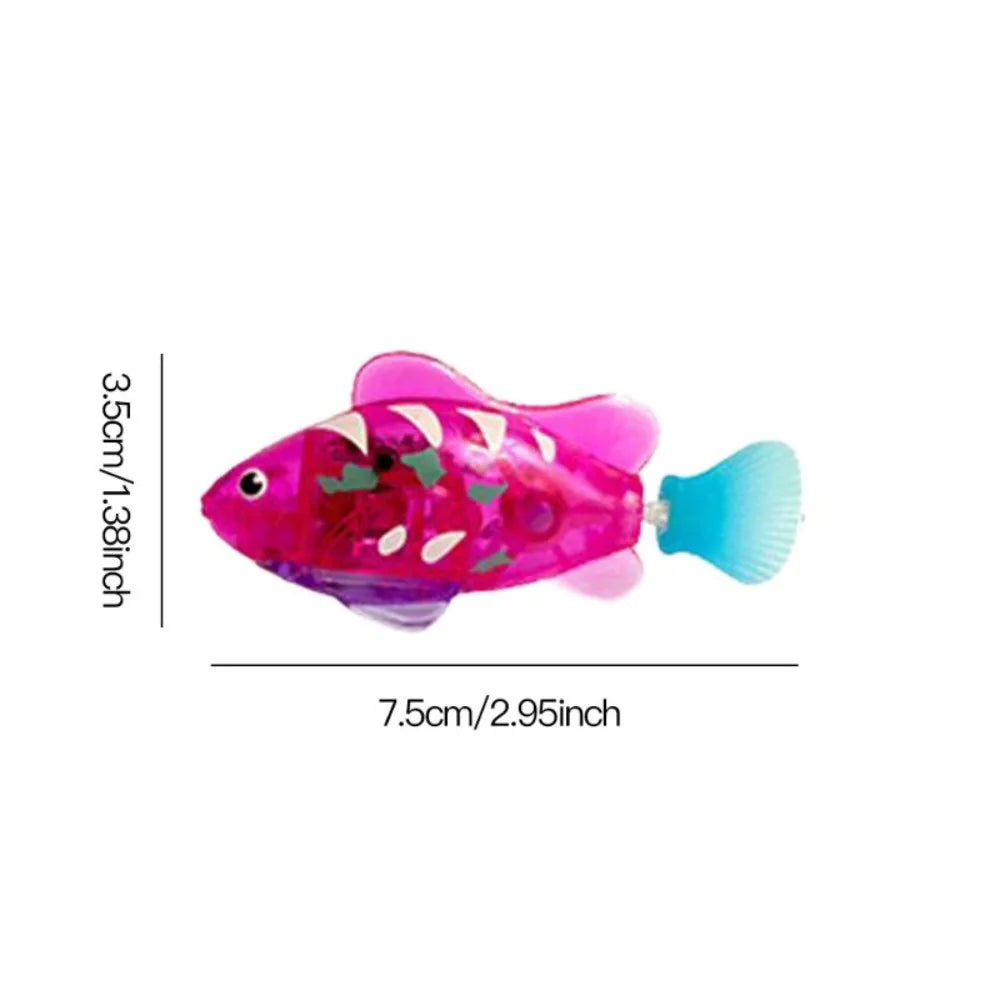 Baby Shower Toys LED Electric Simulation Fish With Light Water Swimming Fish Tank Ornaments Pet Playing Toys