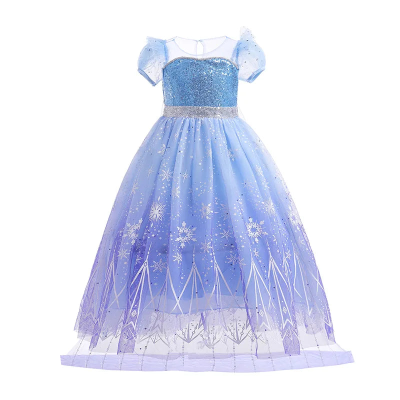 Disney Girl Elsa Role Playing Dress Light Up Kid Halloween Frozen Carnival Apparel Girls Birthday Cosplay Princess Glowing Dress