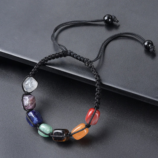 Chakras Bracelets Reiki Natural Stone Braided Women Bracelet Healing Yoga Healing Handmade String Rope Adjustable