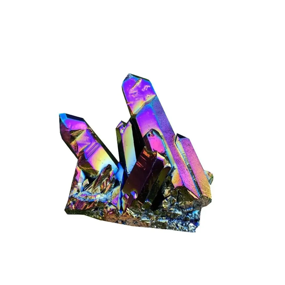 Rainbow Titanium Rough Grinding Quartz Healing Crystals Stone Ornaments Crystal Cluster Specimen Mineral Reiki Stone