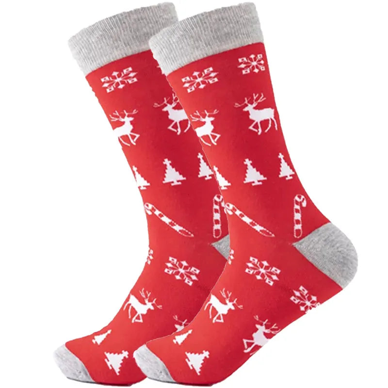 Men Women Socks Lover Christmas Halloween Celebrate Santa Elk Gift Party Biscuits Snow Happy Funny Tide Cotton Socks EU38-46