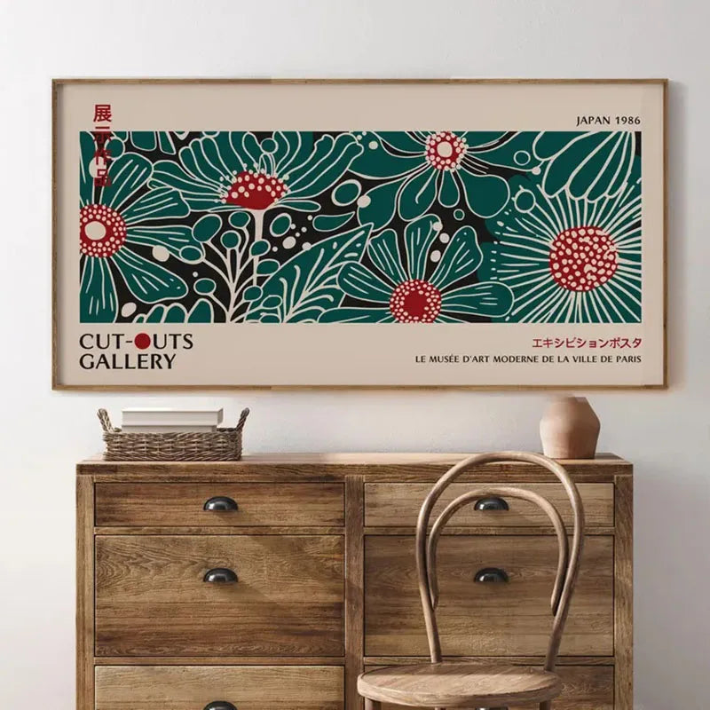 Panoramic Wall Art Japanese Wall Art, Home Wall Decor Abstract Pop Art Poster, Modern Home Decor Exhibition Gallery Wall Art