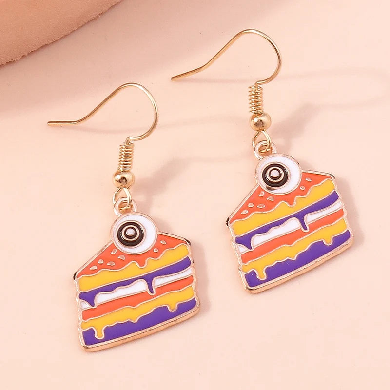 Aihua Fashion Halloween Earrings Enamel Ghost Skeleton Pumpkin Bat Spider Earrings For Women Halloween Night Party Jewelry Gifts