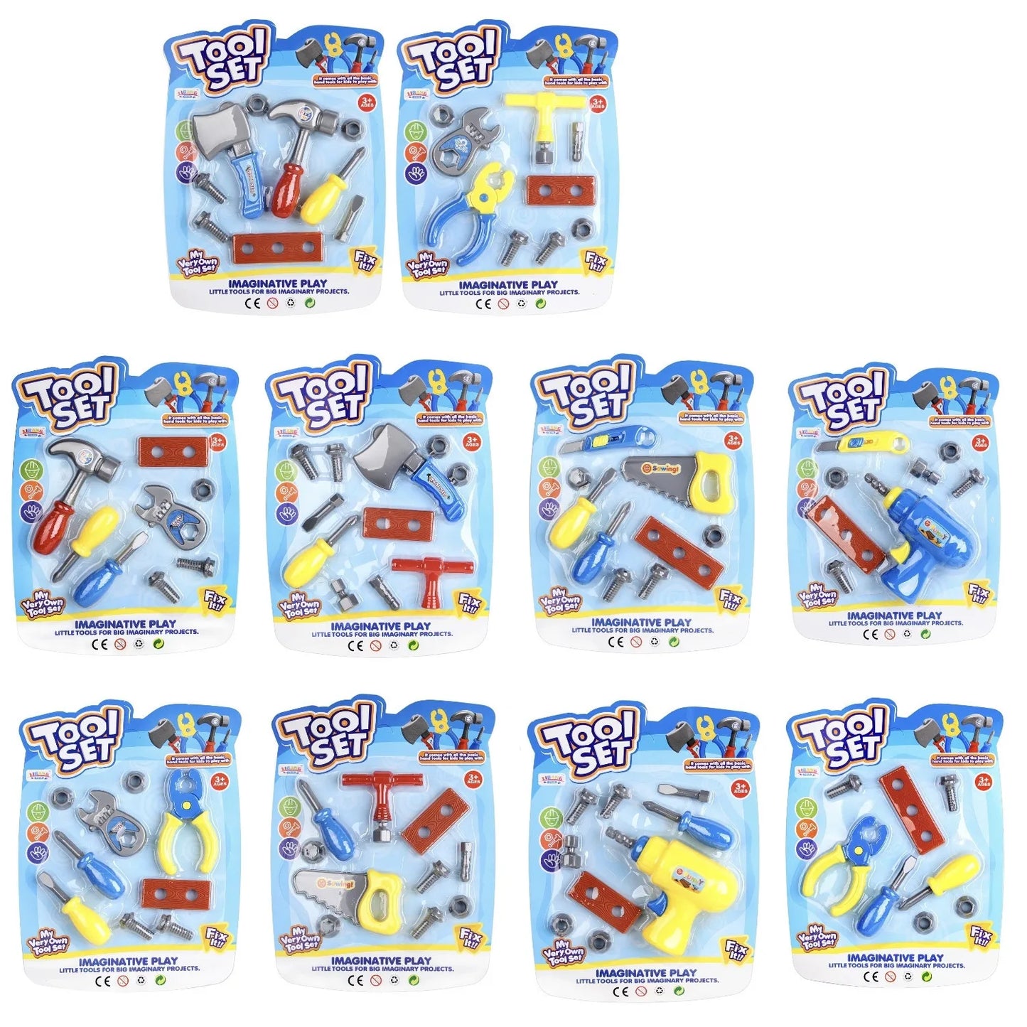 Children's Repair Tool Set Diy Pretend Play Toy for Boys Maintenance Tools Kit Safe Plastic Simulation Screwdriver Hammer Gifts