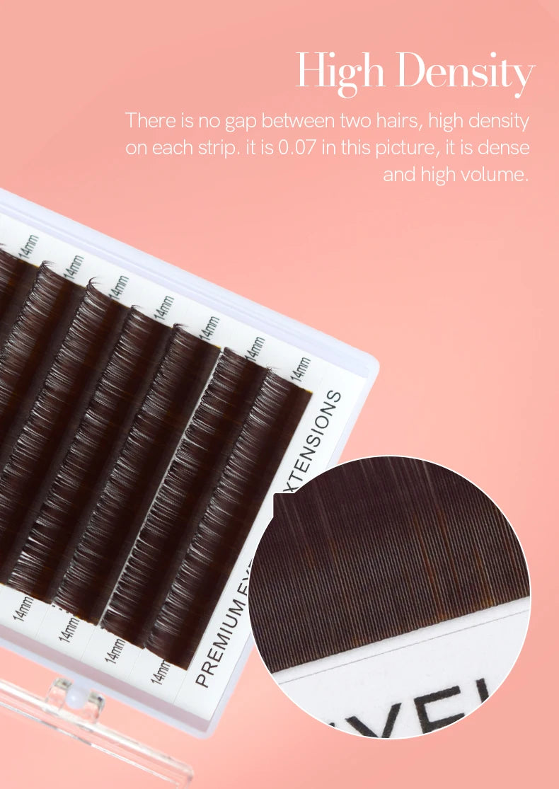 H&L SINCE 1990 12 Rowsblack brown eyelashes, double pointed eyelashes makeup tool,  professional false eyelashes