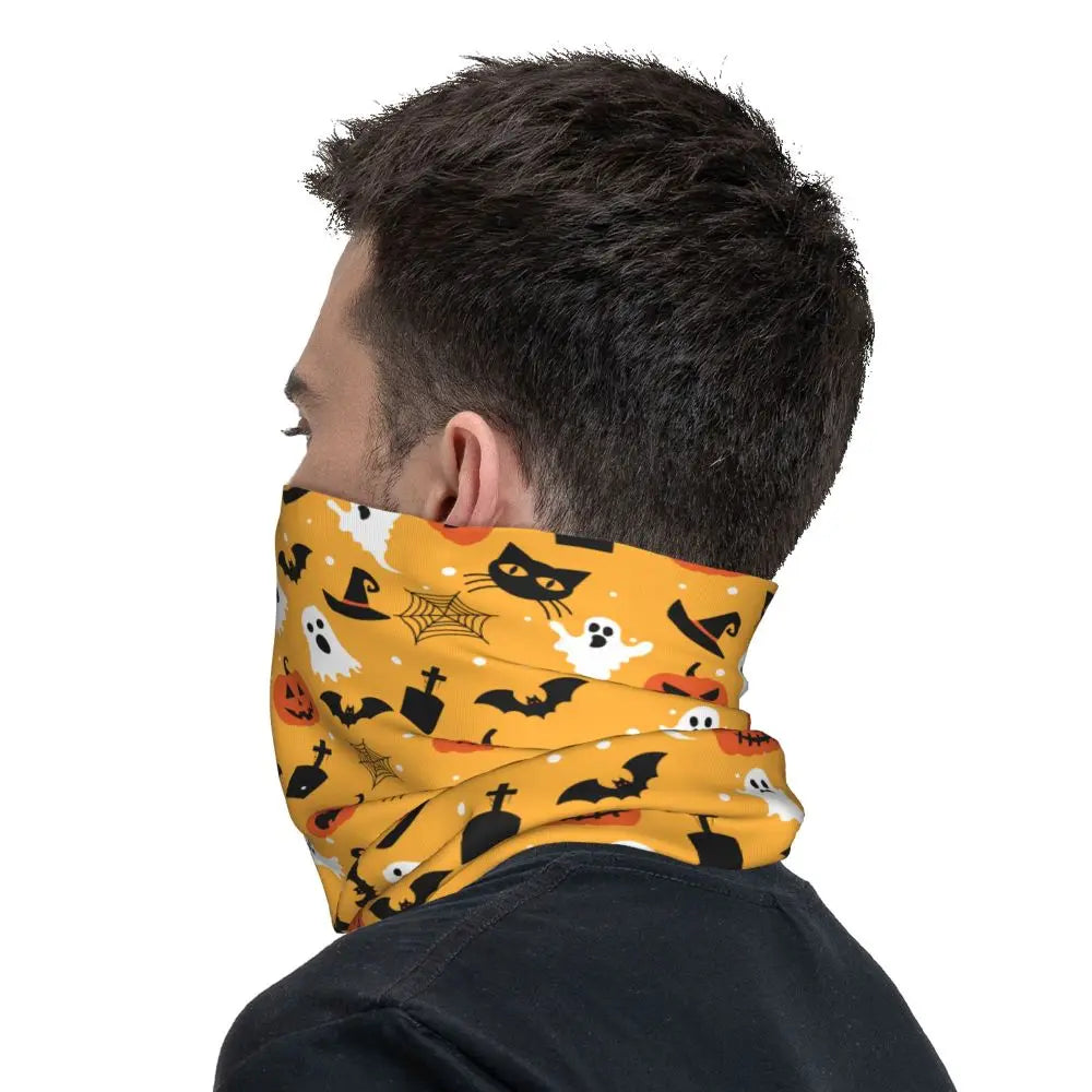 Custom Halloween Vampire Bats Winter Headband Neck Warmer Women Men Hiking Running Tube Scarf Face Bandana Gaiter