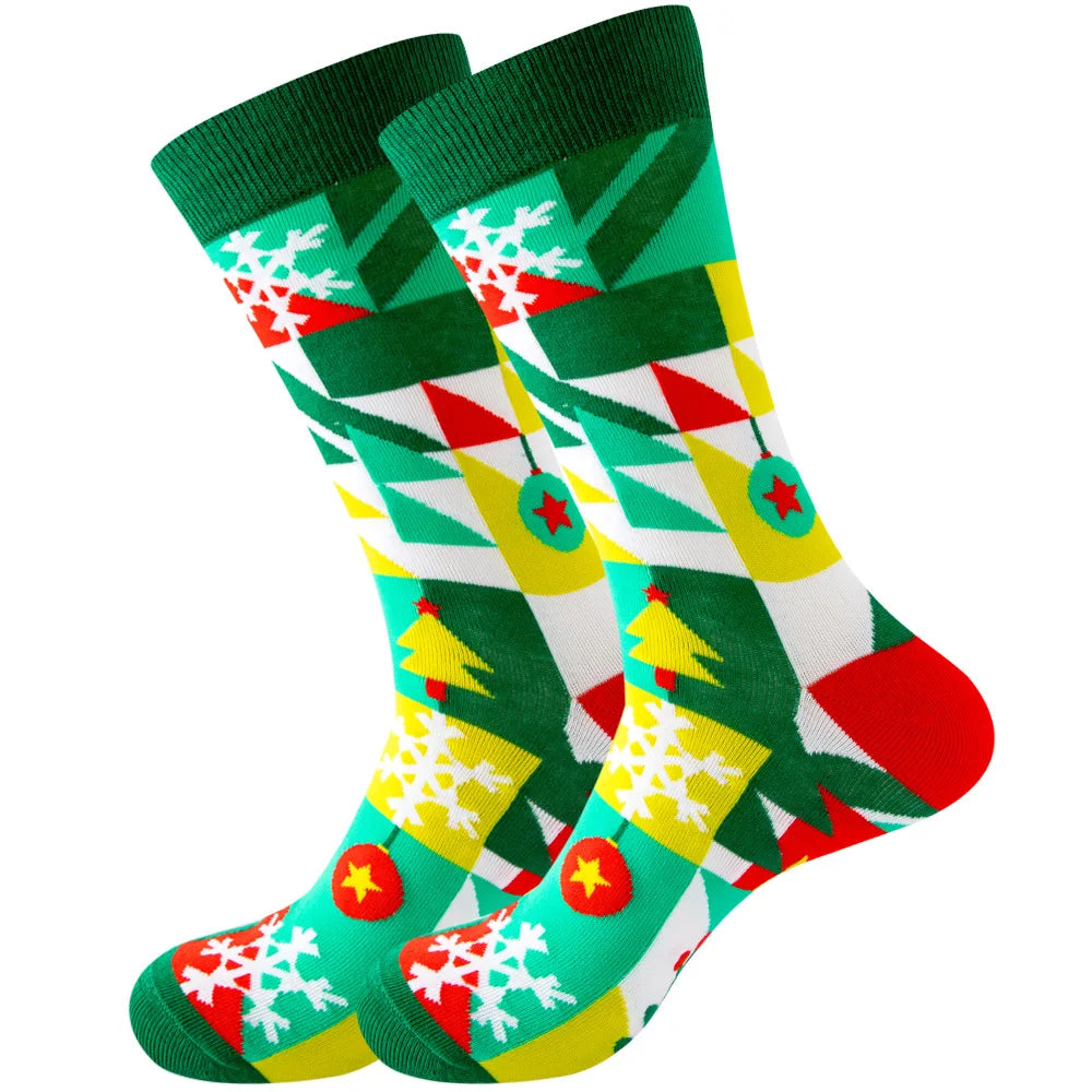 Men Women Socks Lover Christmas Halloween Celebrate Santa Elk Gift Party Biscuits Snow Happy Funny Tide Cotton Socks EU38-46