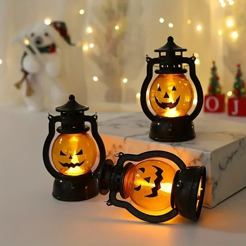 1-10PCS Halloween Pumpkin Ghost Face Lamp Skull Light LED Decoration for Party Bar Haunted House Holiday Atmosphere Prop