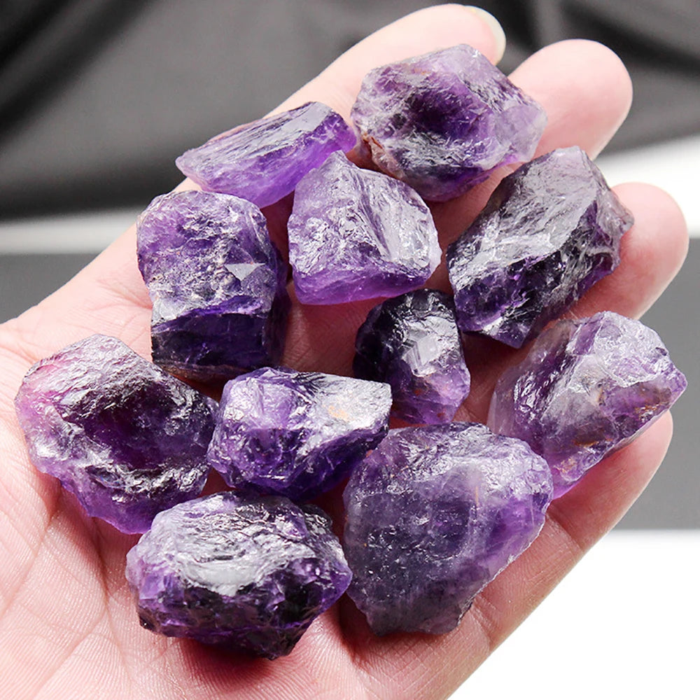 Raw Stone Crystal Set 1.6-2.4" Natural Rock Minerals Specimens Collection Decorative Amethyst Aroma Diffuser Stone