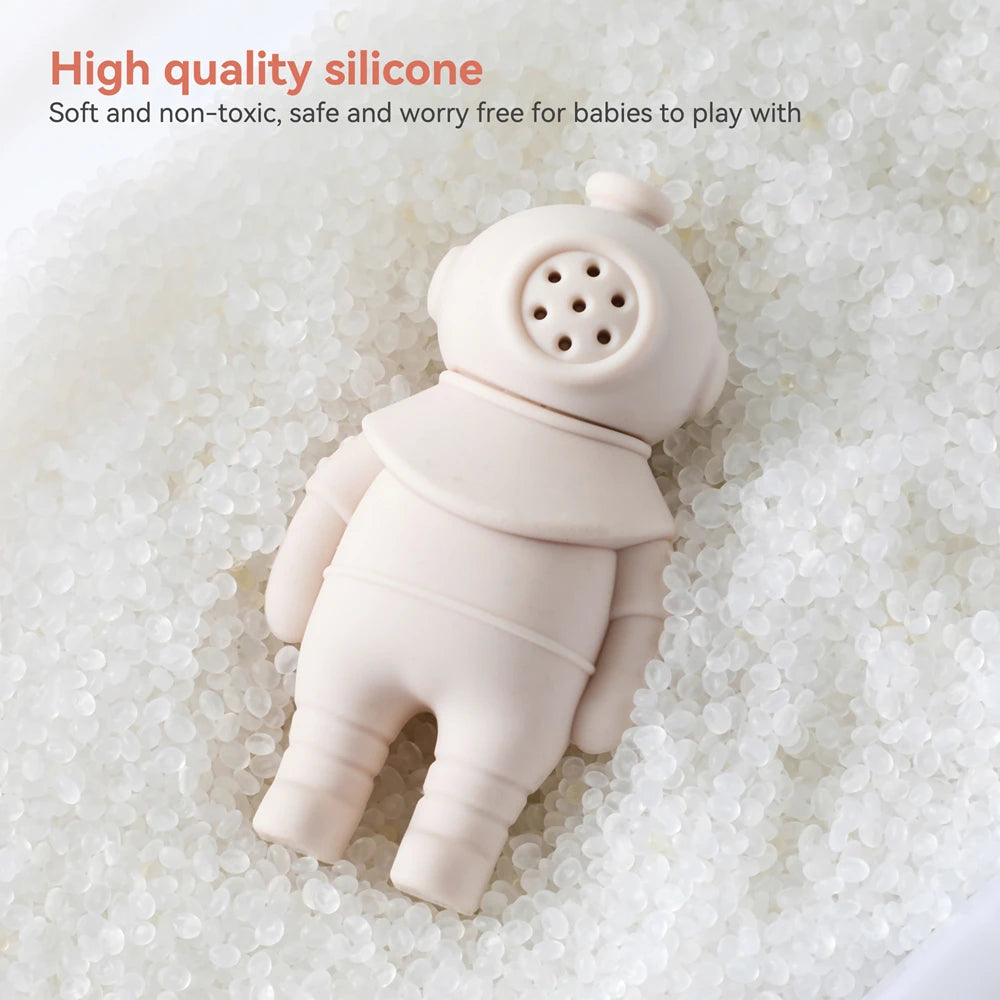 Children's Bath Toys Silicone Space Water Spray Pinch Toys Early Education Intelligence Baby Water Bathtub Bathroom Toys Set