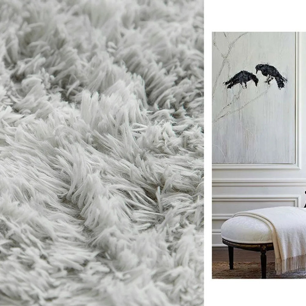 Circle Round Shaggy Rug Living Room Bedroom Carpet Floor Mat Anti-Skid Floor Soft Solid Large Carpets