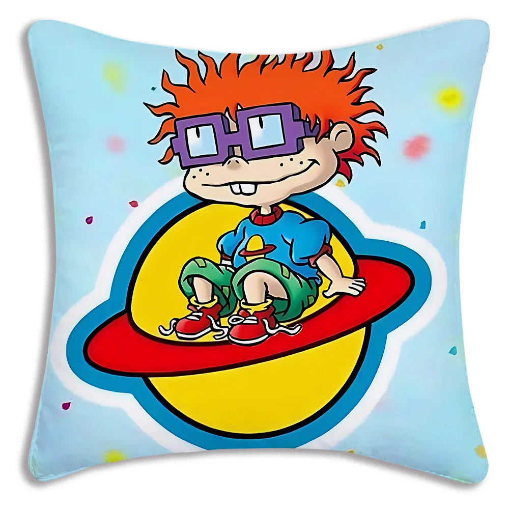 Cartoon Funny R-Rugrats Pillow Covers Cartoon Sofa Decorative Home Double-sided Printing Short Plush Cute Cushion Cover