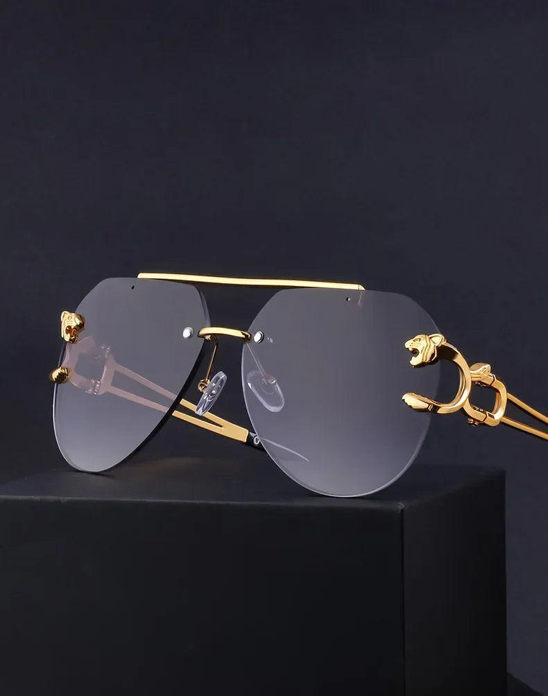 2024 Luxury Brand Sunglasses Men Retro Driving Sunglasses for Women Fashion Rimless Sun Glasses Uv400 Gafas De Sol Hombre