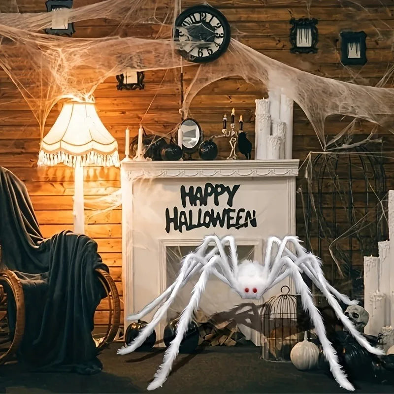 Big Plush Spider Scary Halloween Decoration Party Props Outdoor Giant Spider Decoration Outdoor Haunted House Halloween Props