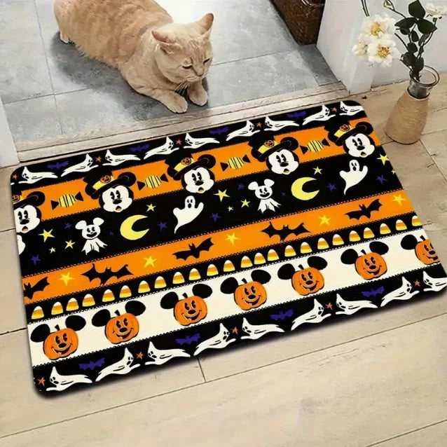 Halloween Pumpkin with Terrifying Face Door Mat Front Door Entrance Inch Welcome Mat for Garden Terrace Home Porch Decoration