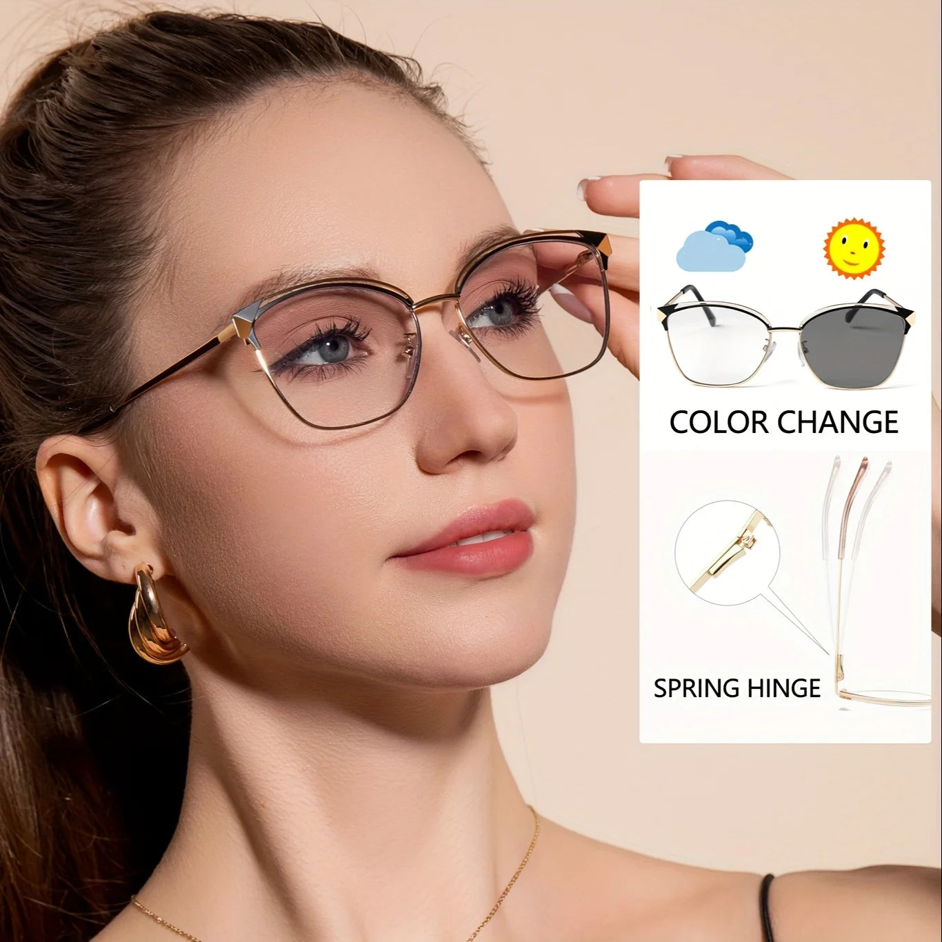 Women Photochromic Polarized Sunglasses Driving Fishing Chameleon Glasses Change Color Sun Glasses  Vision UV400 Eyewear