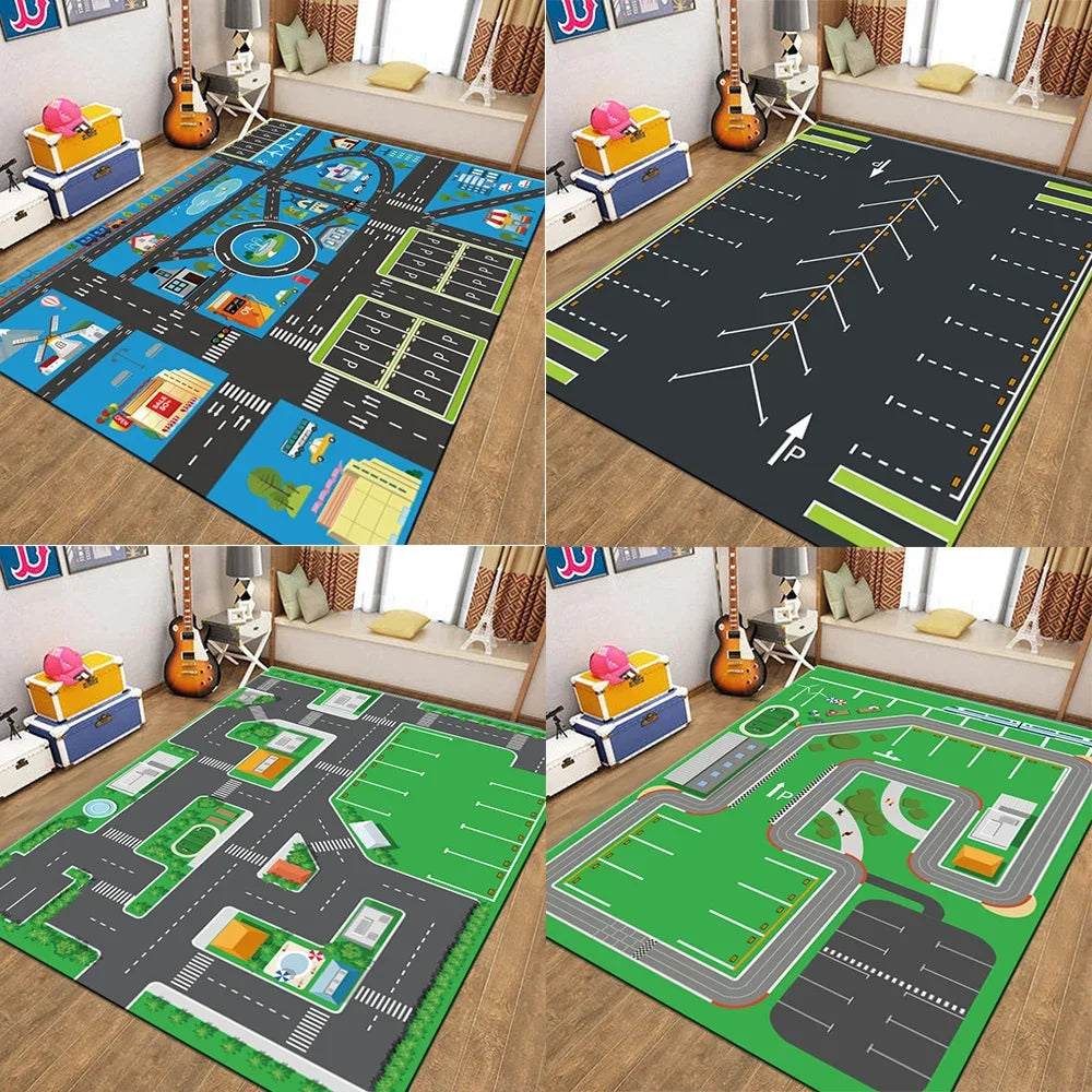 Rug Warm  Non-slip Children's  Living Room Bedroom Mat Game Map Printed  Baby Play