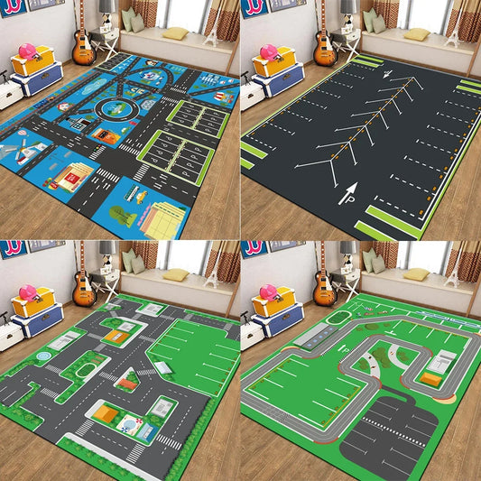 Rug Warm  Non-slip Children's  Living Room Bedroom Mat Game Map Printed  Baby Play
