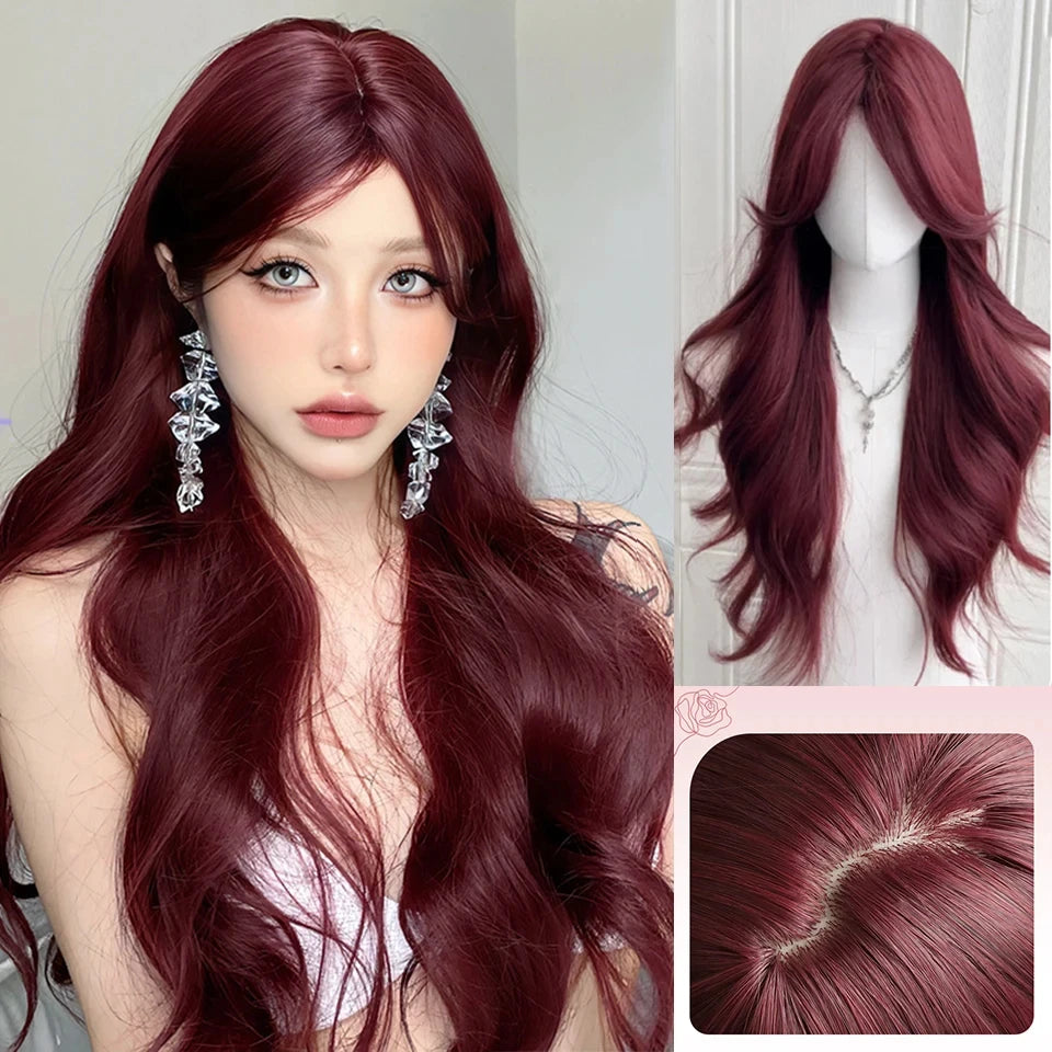 Synthetic Short Lolita Cosplay Christmas Halloween Bob Brown Blonde LM Wig With Long Curly Ponytail Natural Fake Hair for Women