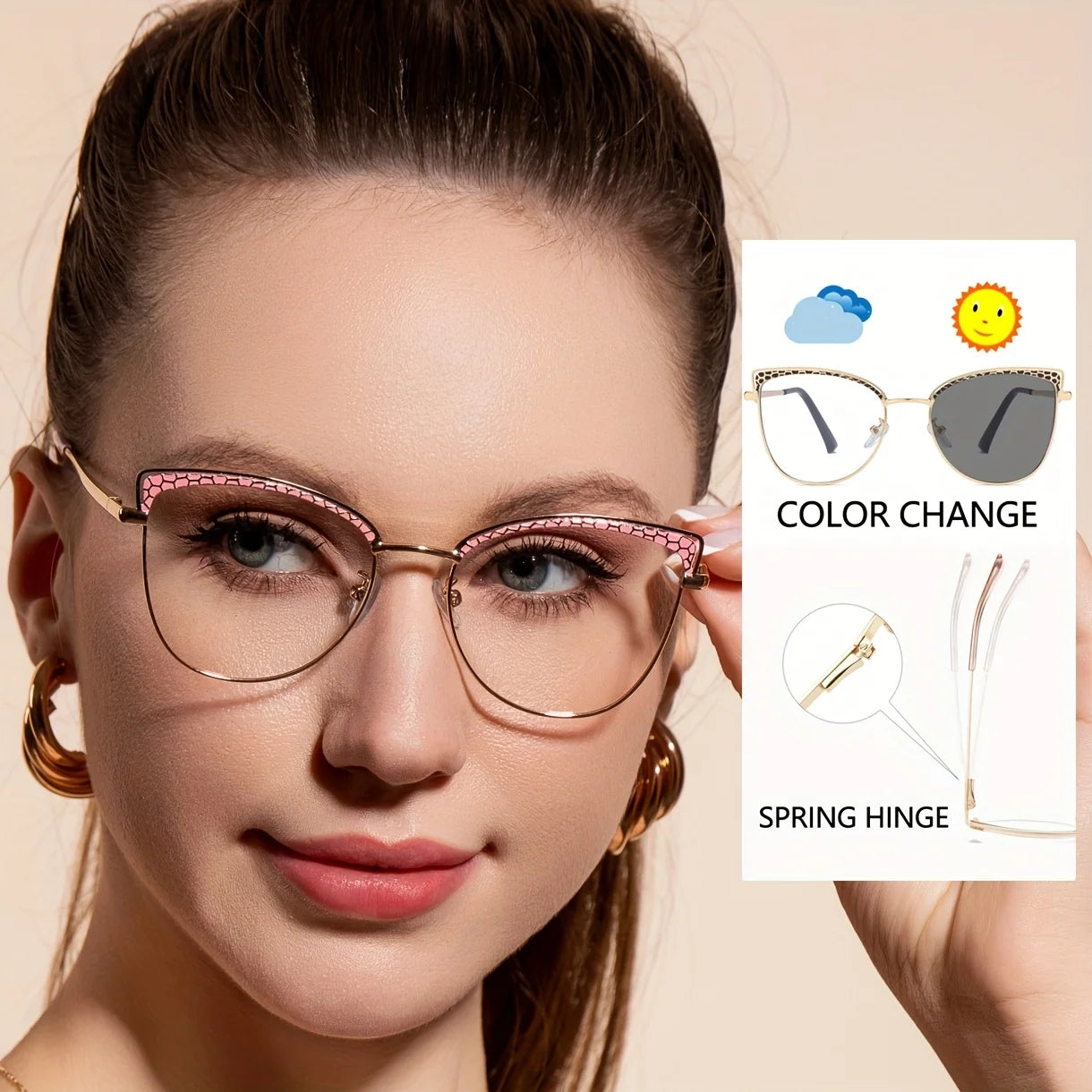 Women Photochromic Polarized Sunglasses Driving Fishing Chameleon Glasses Change Color Sun Glasses  Vision UV400 Eyewear