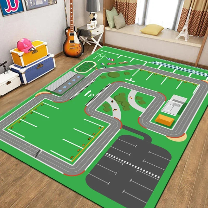Rug Warm  Non-slip Children's  Living Room Bedroom Mat Game Map Printed  Baby Play