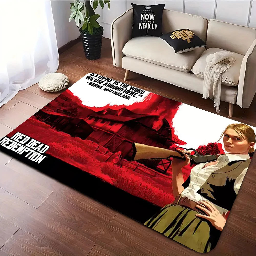 Red Dead Redemption Print Rugs Anti-slip Area Rug for Living Room Carpet Bedroom Sofa Doormat Floor Carpet Decor Mat