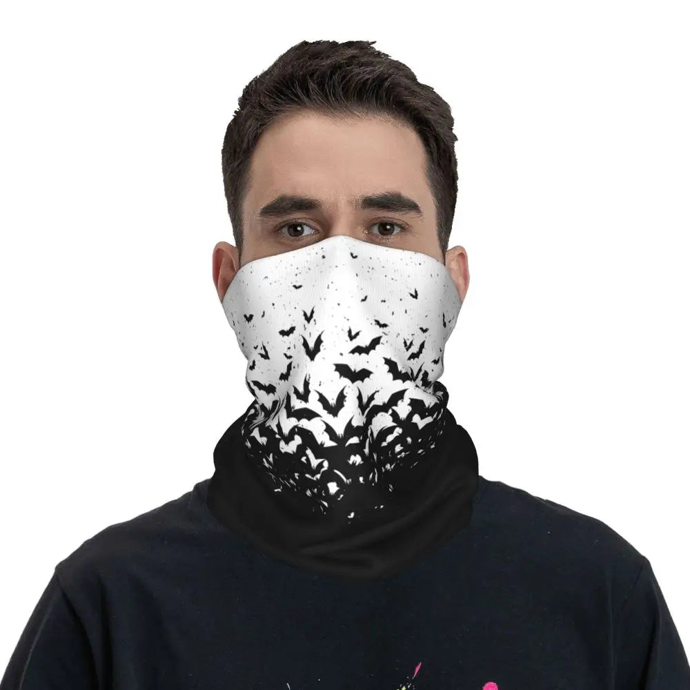 Custom Halloween Vampire Bats Winter Headband Neck Warmer Women Men Hiking Running Tube Scarf Face Bandana Gaiter