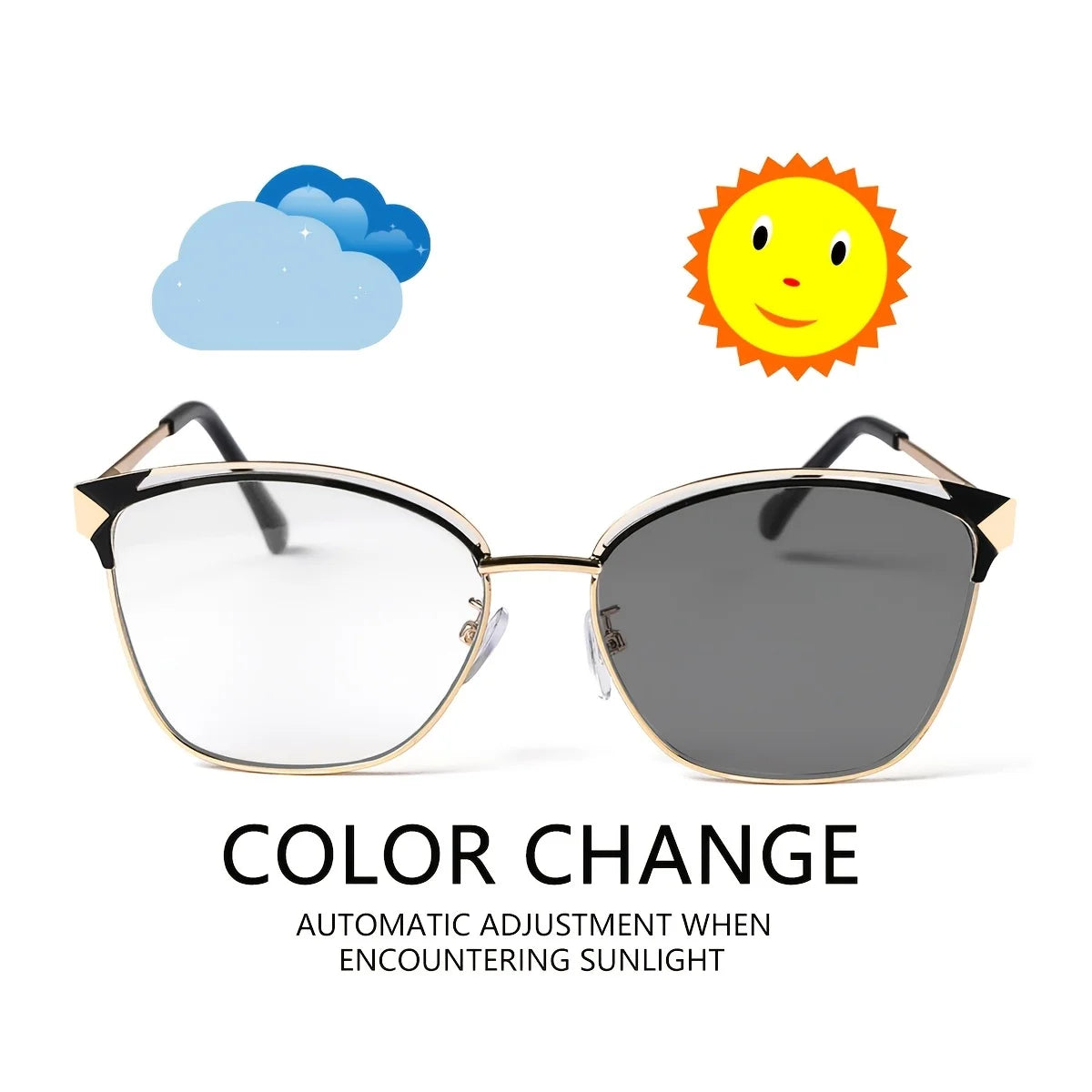 Women Photochromic Polarized Sunglasses Driving Fishing Chameleon Glasses Change Color Sun Glasses  Vision UV400 Eyewear