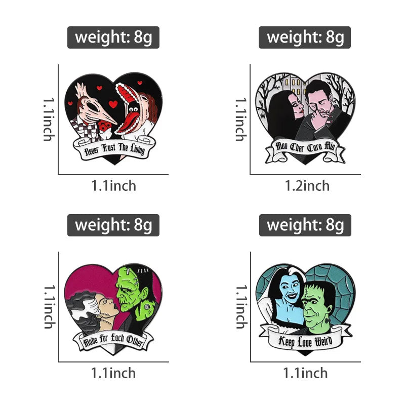 Anime Heart Rose Enamel Pins You Are Dreamy Cartoon Horror Mask Coffin Spider Lapel Badges Halloween Backpack Jewelry Gifts