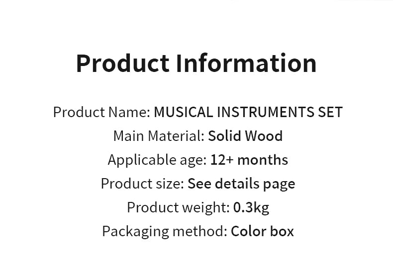 Baby Music Toys Montessori Wooden Toys Child Percussion Instruments Early Educational Toys Birthday Gifts for Toddlers Girl Boy
