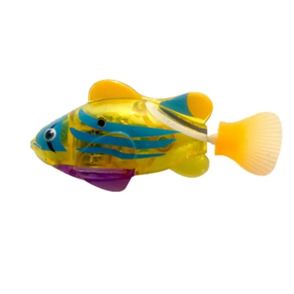 Baby Shower Toys LED Electric Simulation Fish With Light Water Swimming Fish Tank Ornaments Pet Playing Toys