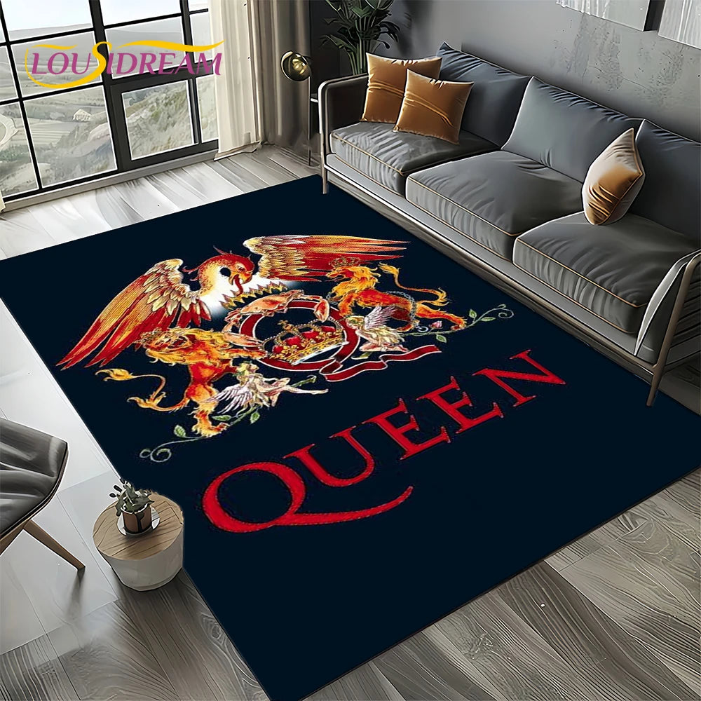 2025 Classics Queen-Rock-Band Freddie Carpet Rug for Living Room Bedroom Home Sofa Decoration,Kid Area Rug Non-slip Floor Mat