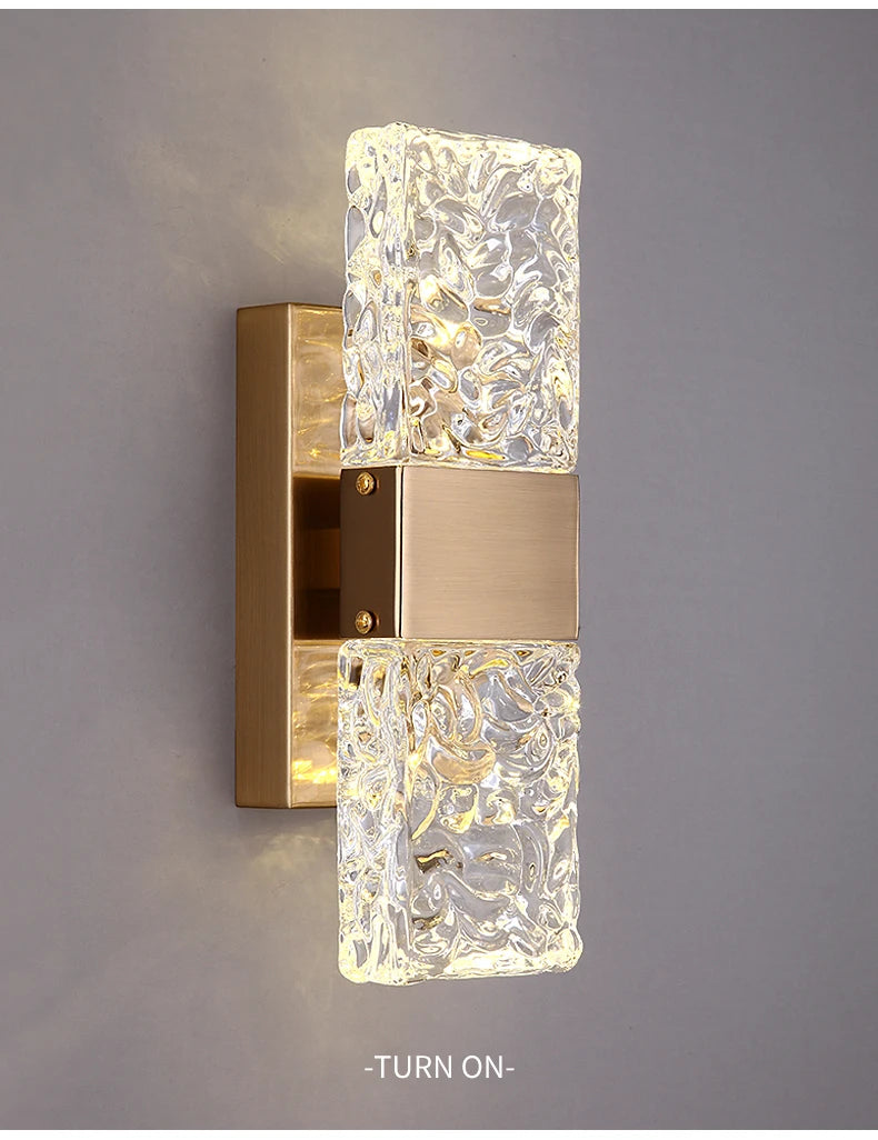Corrugated Crystal Wall Lamps Modern LED Lighting Indoor Wall Sconces Living Room TV Background Bedroom Aisle Home Decor Lustre