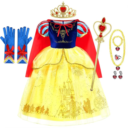 Snow White Costume For Girls Halloween Cosplay Disguise Princess Clothes Snow White Vestidos Party Dress