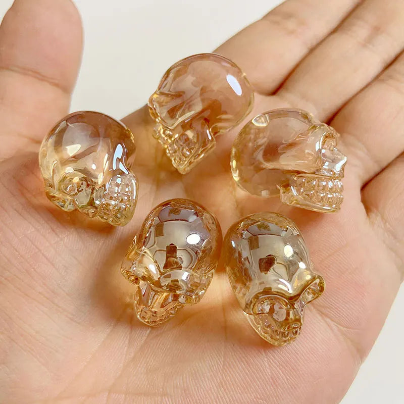 Crystal Skull Glass Carving Jewelry Quartz For Home Decoration Healing Crystals Skull Ornament Reiki Witchcraft Gifts Figurine