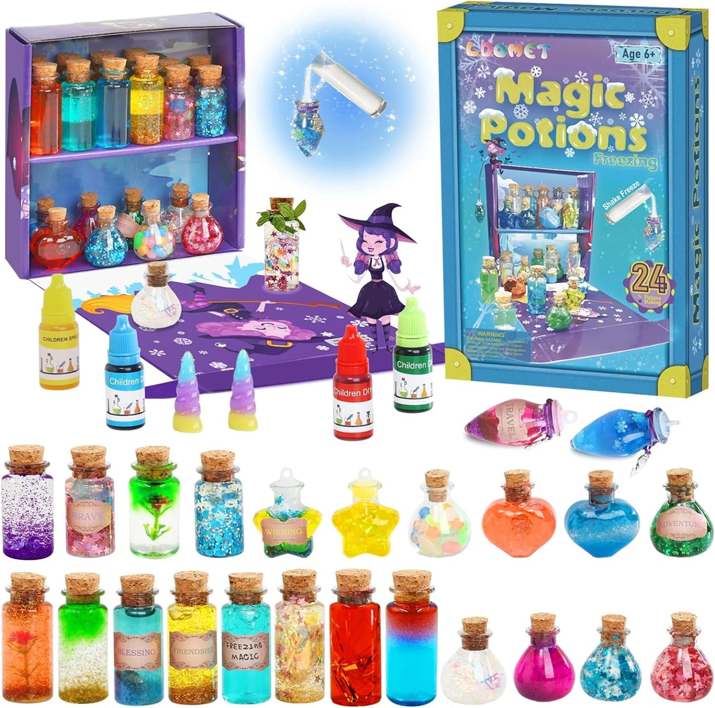 DIY Fairy Magical Potions Kit Horror Halloween Christmas Gifts Witches' Magical Color Changing Freezing Potions Art Craft Kit