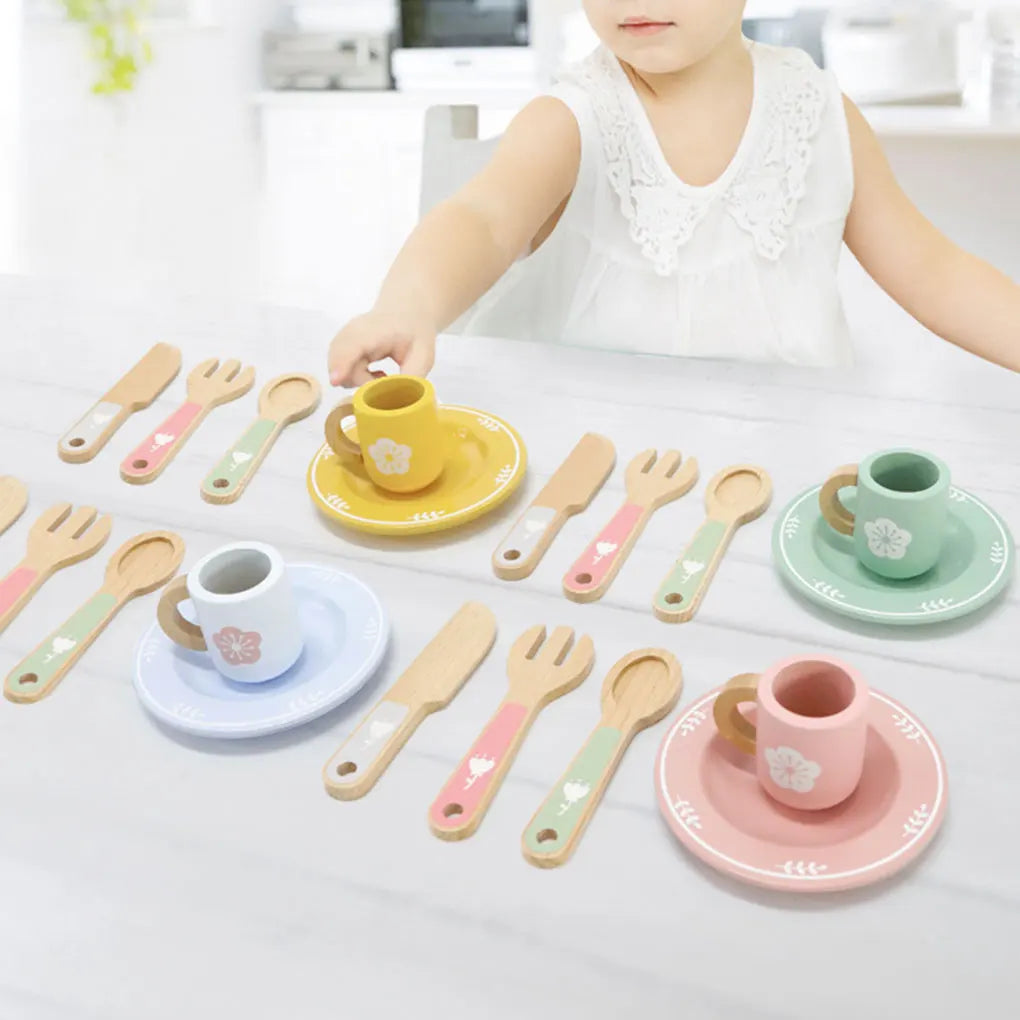 Wooden Toys Play House Tableware Sets for Kids Kitchen Role Play Montessori Play Plates Dishes Play Kitchen Accessories Gifts