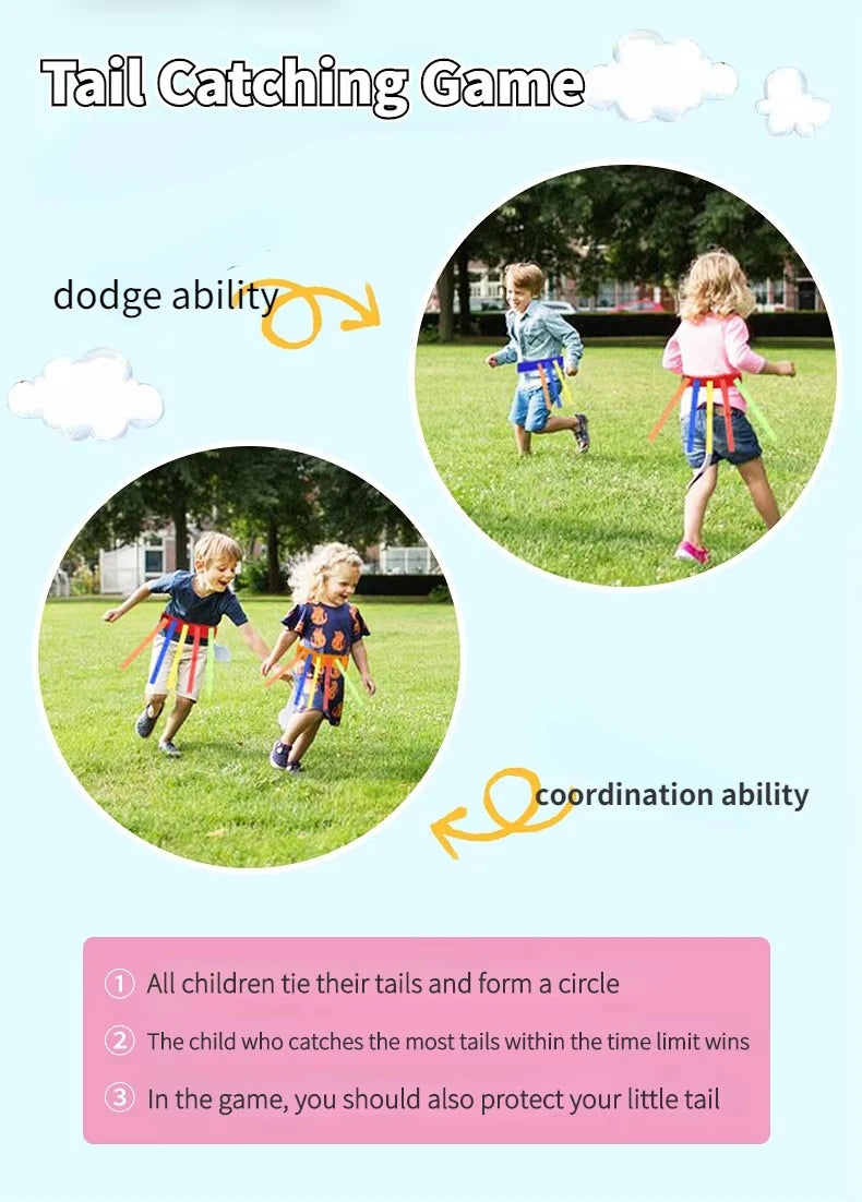 Children Outdoor Funny Game Toy Belt For Kindergarten Kids Catching Tail Training Equipment Teamwork Game Toys for Children