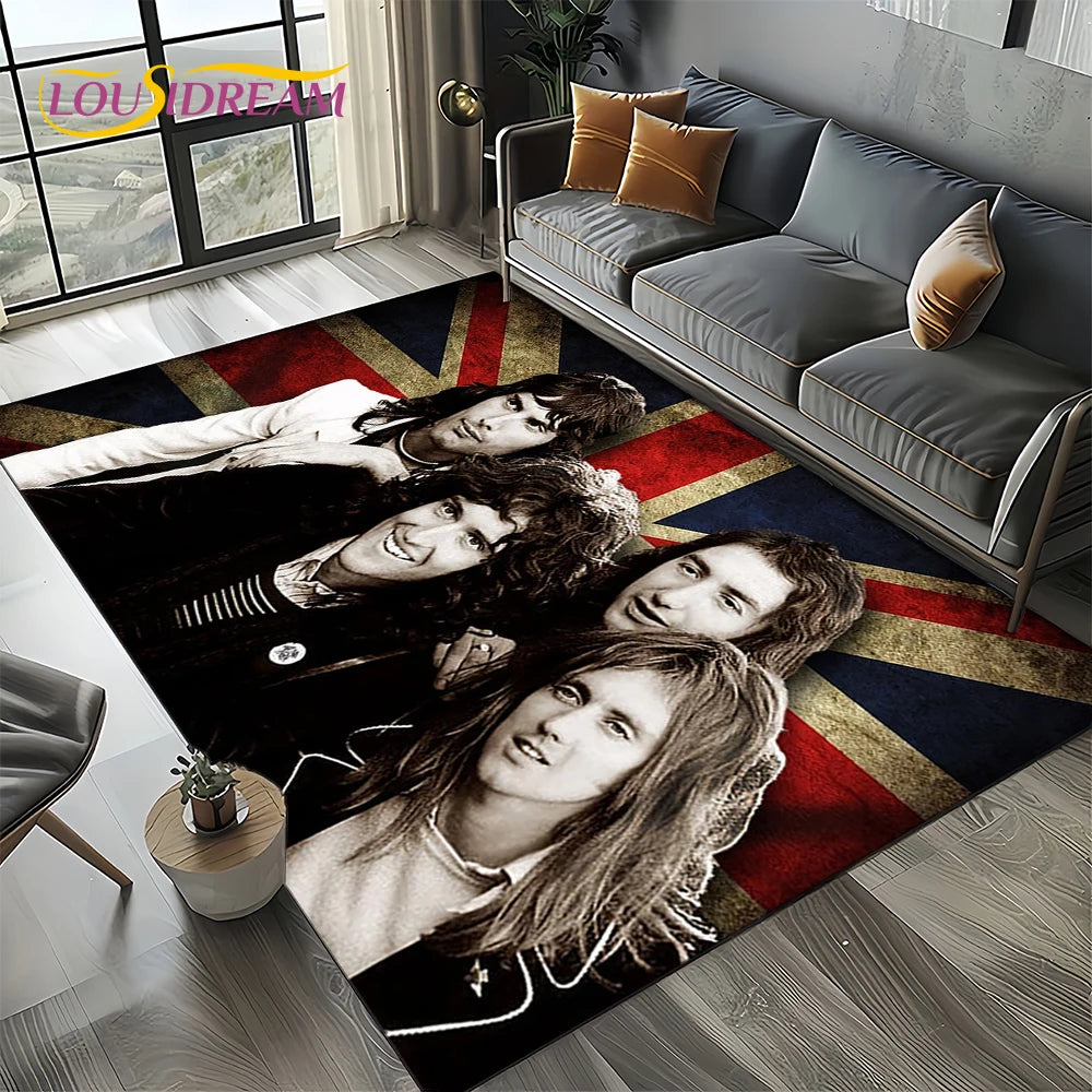 2025 Classics Queen-Rock-Band Freddie Carpet Rug for Living Room Bedroom Home Sofa Decoration,Kid Area Rug Non-slip Floor Mat