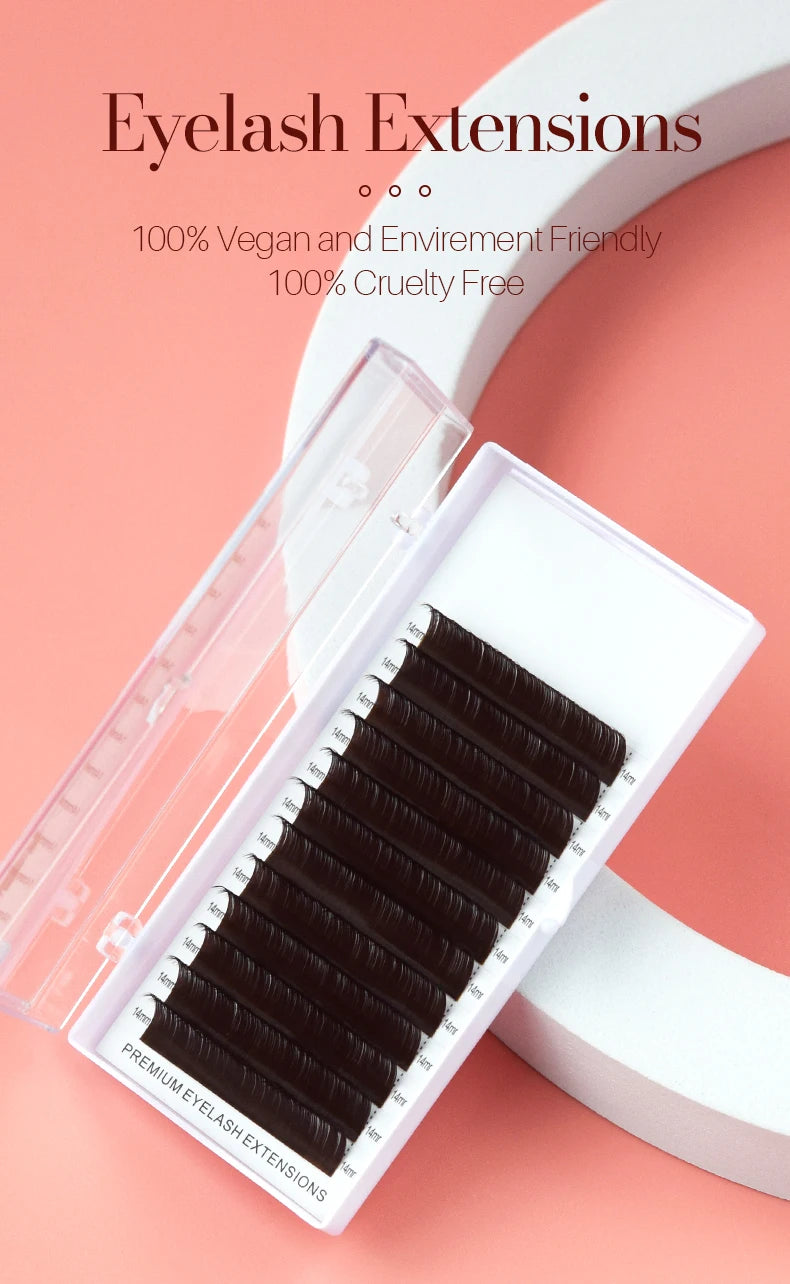 H&L SINCE 1990 12 Rowsblack brown eyelashes, double pointed eyelashes makeup tool,  professional false eyelashes
