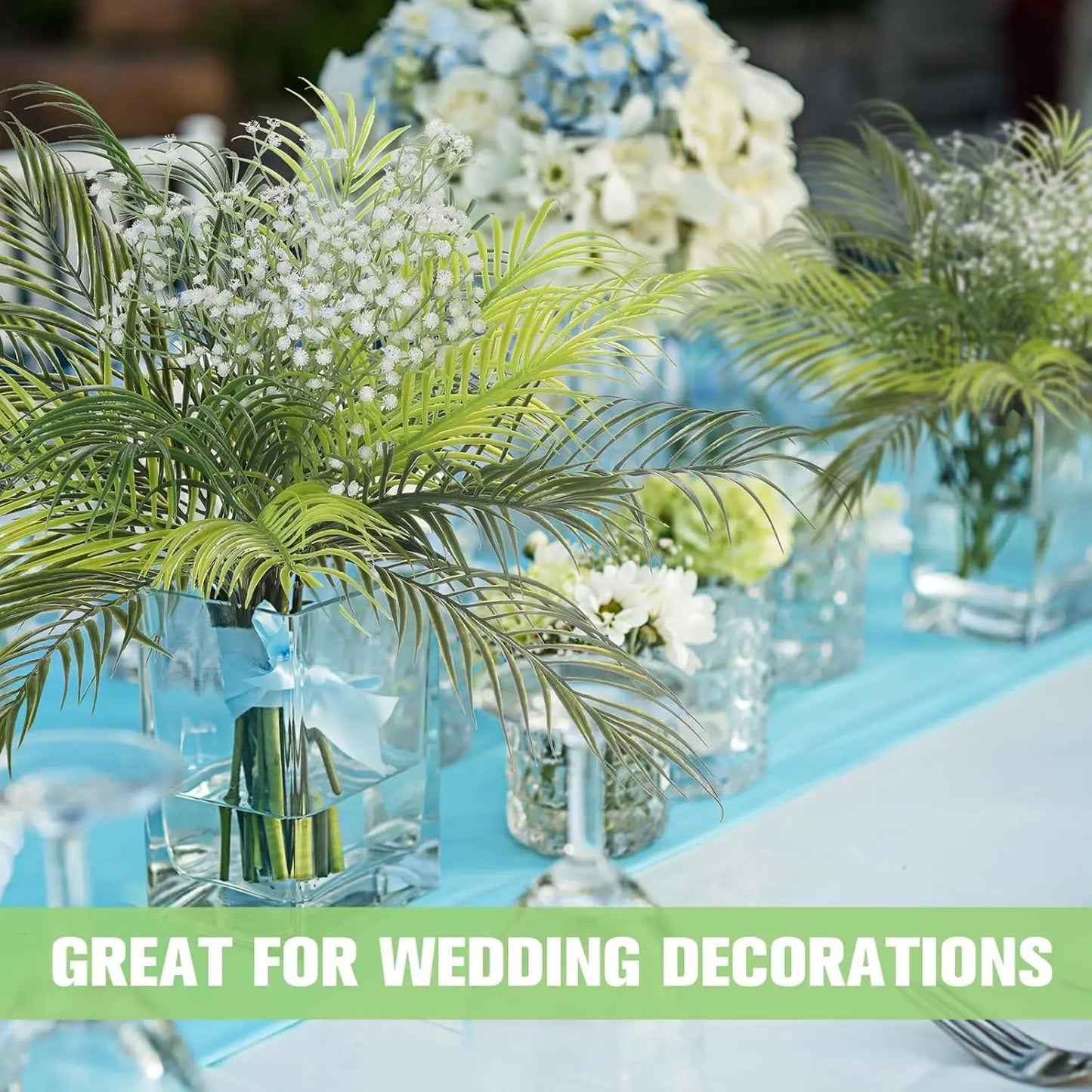 Artificial Palm Tree Plastic Plants Greenery Fake Faux for Home Indoor
