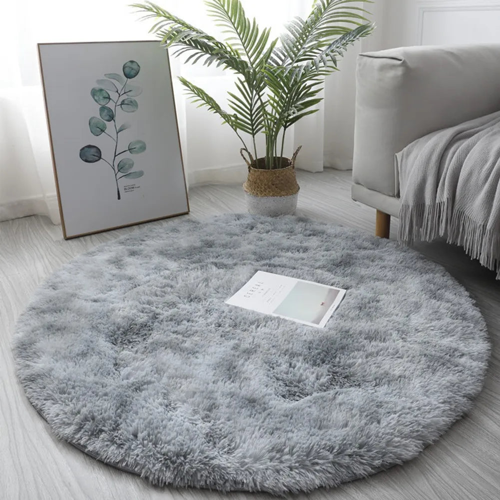Circle Round Shaggy Rug Living Room Bedroom Carpet Floor Mat Anti-Skid Floor Soft Solid Large Carpets