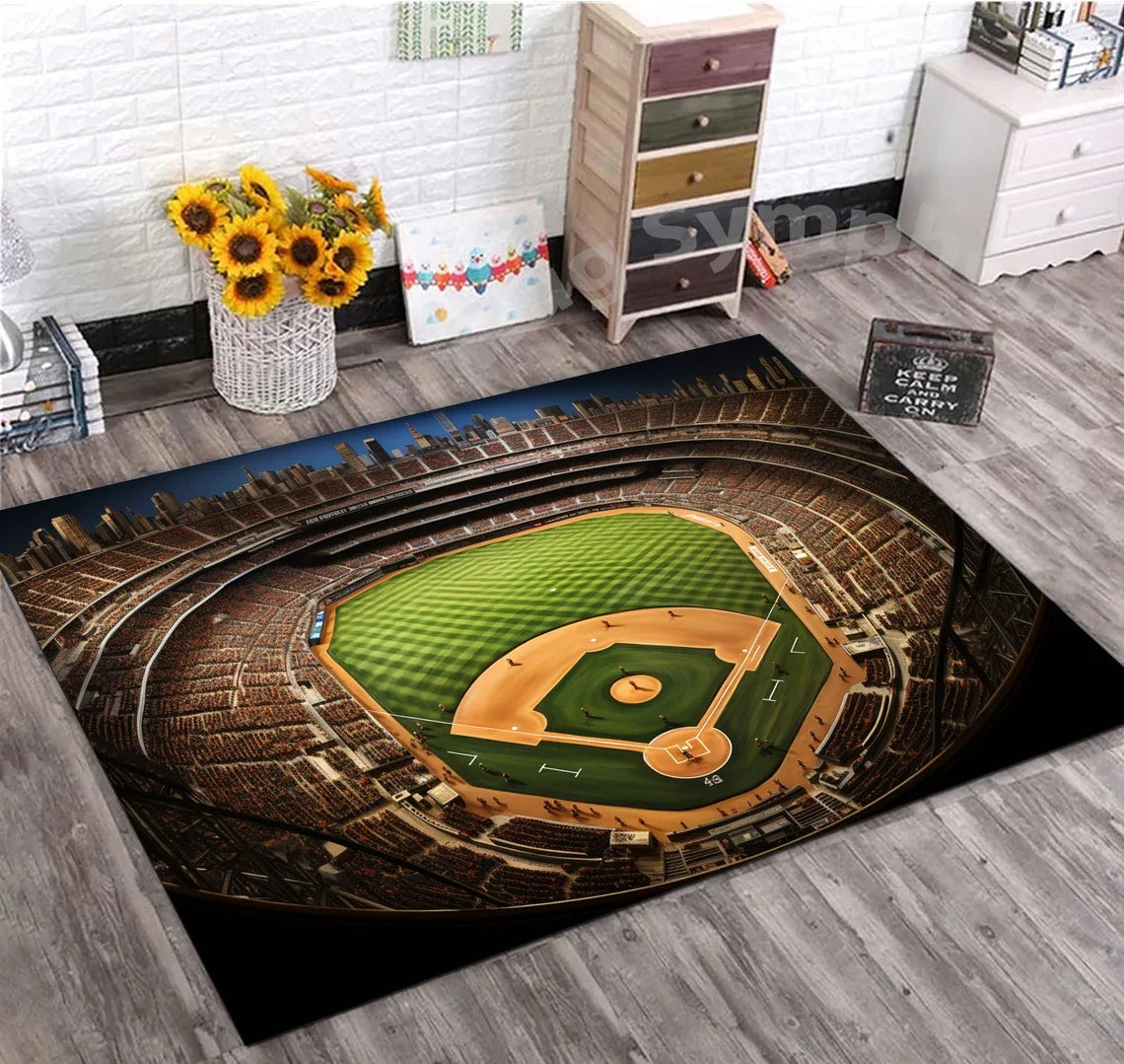 Baseball Field Rug Carpet for Living Room Modern Luxury Decor Sofa Table Large Area Rugs Bathroom Mat Alfombra Para Cocina Tapis