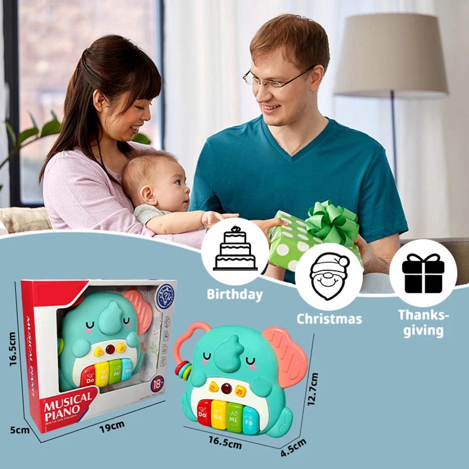 Baby Electronic Piano Toys Music&Light Keyboards Animals Instrument Toys Montessori Educational Toddlers 18-36 Months Baby Gifts
