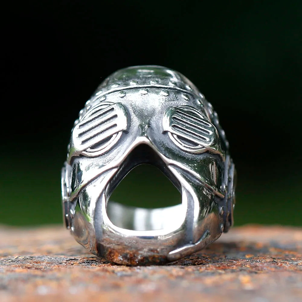 2023 Men's Flowers Skull Mask Ring Gothic 316L Stainless Steel Anel Motorcycle Band jewellery Party Halloween Gift free shipping